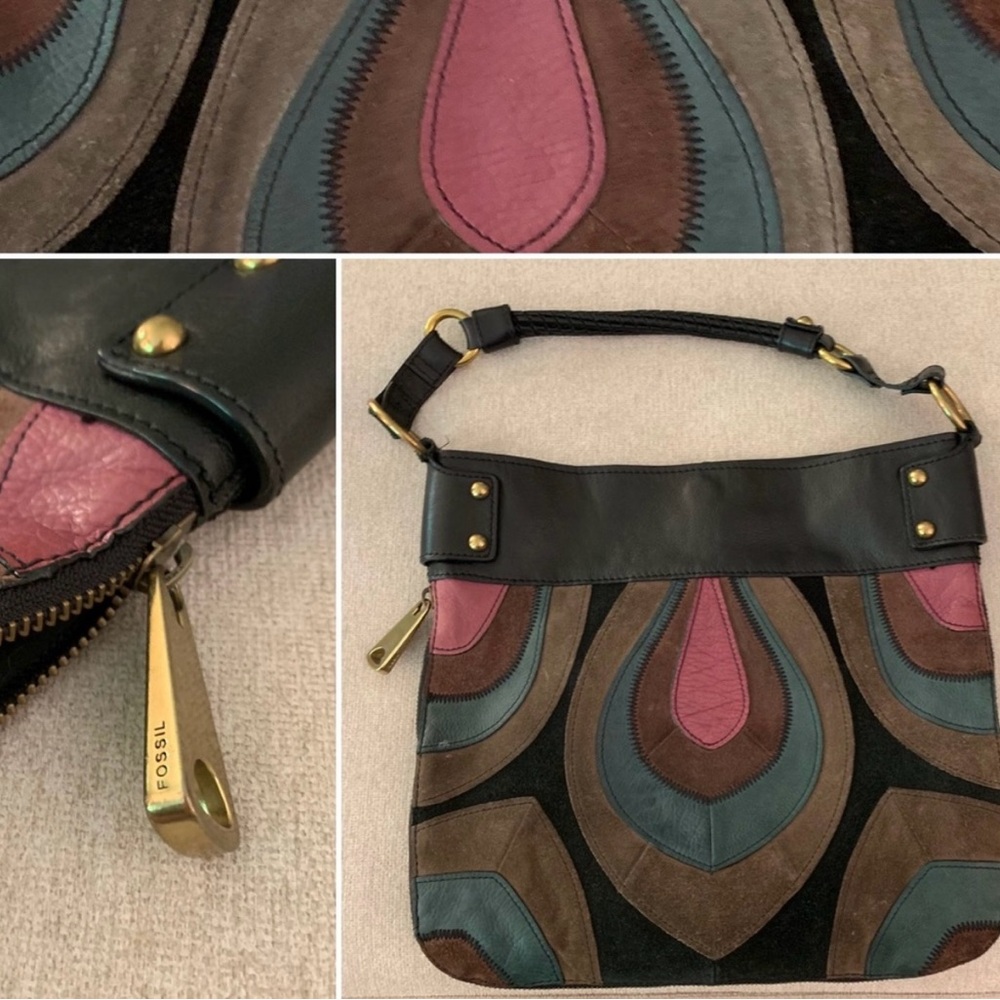 Fossil Fifty Four HTF Leather Shoulder Bag